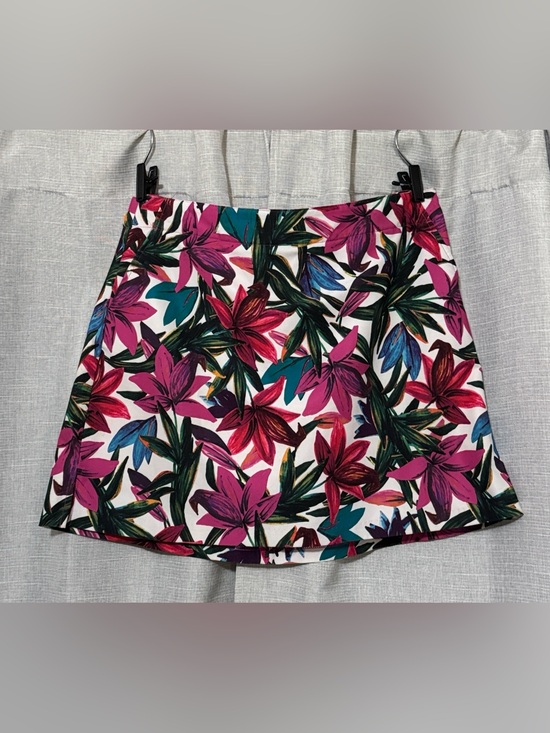 Pants - Lily Hagen Active Skort-Sz 14-Botanical Print-Pockets-Zip Back